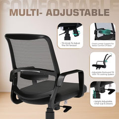 Da URBAN® Dysen Office Chair, High Back Mesh Ergonomic Home Office Desk Chair with 1 Year Warranty,Tilt Lock Mechanism (Grey)