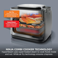 Ninja Combi 14-in-1 Multi-Cooker, Oven, & Air Fryer (12.5L) | HyperSteam & Air Fry Technology, Cooks 3-Part Family Meals in 15 Mins, Healthy Oil-Free Cooking, Digital Display