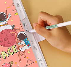 SYGA Cartoon Astronaut 6-Gate File Folder for A4 Student Exam Paper Organizing and Storage(Pink)