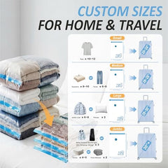 Cozy Essential Travel Vacuum Storage Bags with Rechargeable Cordless USB Pump, Space Saver Bags for Luggage, Suitcase, Carry-On, for Clothes, Blankets, Bedding & Seasonal Storage,15 Combo