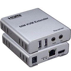 XIKKART 60M HDMI Extender Repeater Transmitter/Sender + Receiver Over Cat5 / Cat6 Upto 60 Meters (60M Extender Over Single CAT5/6 Cable) Supports 3D & Full HD1080p for TV Projector, HDTV, DVR