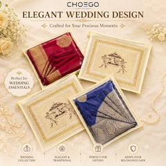 Choego New Season Wedding Print Saree Cover Pack of 12 | Zip closure, Doli Print Reusable storage bags, Ideal for bridal designer sarees, Wardrobe organizer, One side transparent