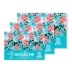 Zen Sangam Express your Mind - Square Gouache Glued Watercolor Sketch Paper Pad - 300 Gsm - Cold Pressed - 24 Sheets - Rough Grain Surface - Size (10.5Cm X 10.5Cm) - Gouache Book