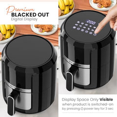 Faber 4L 1350W Digital Air Fryer | Fry, Bake, Roast | 85% Less Oil, 200°C Swirl Heating Technology |10-Preset Menu|Touch Control Interface| Auto Shut-Off |2 Yrs Comprehensive Warranty|Black