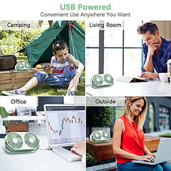 Hoteon Table Fan, USB High Speed Desk Fan with Dual Modes, 3 Speeds, Gray