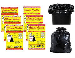 Clean India - Plastic Garbage Bags|6 Packs Of 30 Pcs | 19X21 Medium Disposable Garbage Trash Waste Dustbin Bags Of 54Cm X 48Cm (Ci19210008) - 180 Count