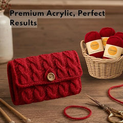 Classyo Acrylic Yarn for Crocheting (100gms x 1 Ball, 4ply) | Soft Wool Crochet Thread | Acrylic Hand Knitting Yarn | Wool for Crochet | For Sweater, Scarf, Hat, Baby Clothes, Purse, Gift Bags and DIY Crafts (Butter, Pack of 1)