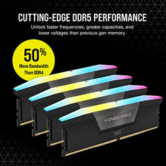CORSAIR Vengeance RGB DDR5 RAM 32GB (2x16GB) 6400MHz CL36 Intel XMP iCUE Compatible Computer Memory - White (CMH32GX5M2B6400C36W)