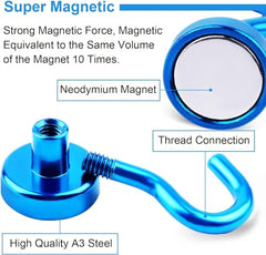 DIYMAG Magnetic Hooks 15pcs 30lbs Cruise Essentials 2026 Magnet Hook | Neodymium Heavy Duty Strong Magnets Hanging Ship Cabins Refrigerator Fridge Classroom Beach Vacation Kitchen Grills Home Tool