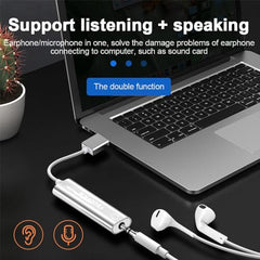 Sounce USB to 3.5mm Female Adapter, USB Headphone Audio Jack External Stereo Sound Cable Cord Splitter for MacBook, Laptop, Linux, PS4, Headset - Grey