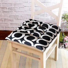 Kuber Industries Chair Pad|Chair Cushion Pad|Chair Cushion with Ties (Blue)