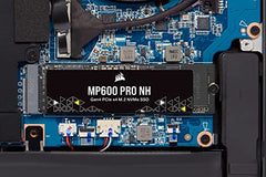 Corsair MP600 PRO NH 4TB PCIe Gen4 x4 NVMe M.2 SSD – High-Density TLC NAND – M.2 2280 – DirectStorage Compatible - Up to 7,000MB/sec - No Heatsink - Black
