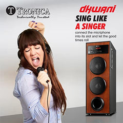 TRONICA Dhwani DJ 40Watt Bluetooth Tower Speaker | Bass-Boosted Party DJ Speaker & Home Theater Sound System with Wired Mic, FM, USB, AUX, TV, Remote,Wireless Music Streaming for Karaoke Night, Music