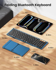 ProtoArc Foldable Bluetooth Keyboard, XK01 Full Size Folding Wireless Keyboard with Number Pad, Portable Travel Keyboard for Windows iOS Android Tablets, Laptops, iPad