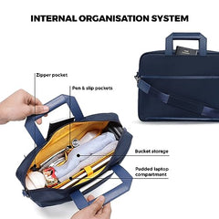 MOKOBARA Briefcase 15.6 Inch Laptop Bagt 9.5L Office Use Blue