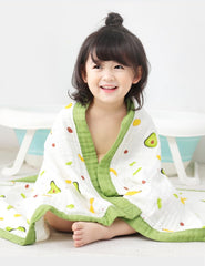 SYGA 110CM Baby Swaddle Blankets 6 Layer Muslin Swaddle Wrap 100% Cotton Stroller Cover Receiving (Avocado)