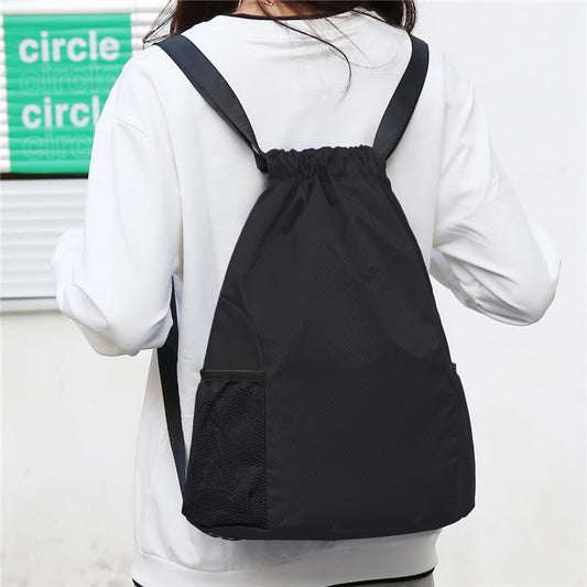 SYGA Drawstring Backpack for Gym, Yoga, Running, Swimming, Beach, Camping, Travel Bag Sports Fitness Club Student Training Bag(Black)
