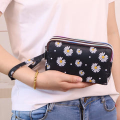 MOMISY Women's Girls Clutch | Zipper | Ladies Purse Wallet Girls (Daisy)