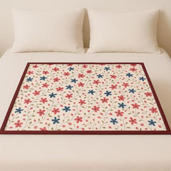 Homerz Premium Bed Server Food Mat Reversible Bed Server, Mattress Protector for Home | Food Mat for Kids, Size 36x36 inch, Double Side use Kitchen, Cupboard, Drawer, Wardrobe (Brown Lotus New)