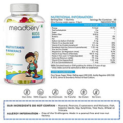 Meadbery Multivitamin Calcium Combo Gummy Bears Glutenfree Formula With Minerals And Vitamins B C D E B12 B6 For Kids Bone Health Growth Kids Bone Teeth Health 30+30 Tasty Gummies