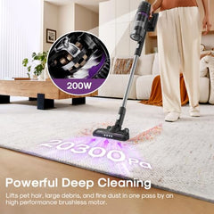 Eureka ReactiClean 200W Lightweight Cordless Stick Vacuum, NEC410BK | 5.5 lbs Lightweight, Detachable Battery, Up to 50-Min Runtime, Tangle-Resistant Brush, For Pet Hair, Hardwood, Carpet, Stairs