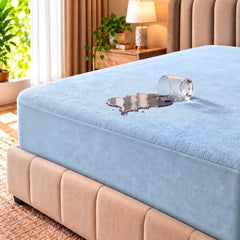 Trance Home Linen Premium 220 GSM+ 72"x36" Single Bed Size Cotton Terry Waterproof Mattress Protector | Elasticated Fitted Non-Toxic Bed Protector | Single Bed Mattresses Cover 72x36 inch, Brown
