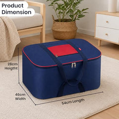 SNDIA 2 Pack 33L Transparent Clothes Storage Bags | Underbed Storage | Moisture Proof , Clothes Organizer for Lehengas, Dresses & Wardrobe Storage with Strong Zipper (RedBlack, 39x34x21cm)