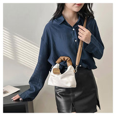 SYGA Women's Portable Pleated Bag Trend Fashion Girl Shoulder Bag Simple Mobile Phone Coin Purse Messenger Bag (Black)