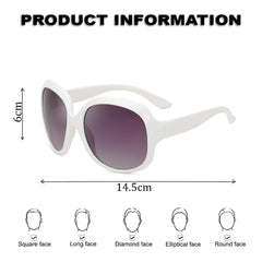 SYGA Style Large Frame Sunglasses Women's Sunglasses Fashion Sunglasses Toad Glasses (White)