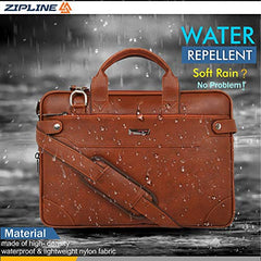 Zipline Laptop bags for men office use | Faux Leather Laptop Bag for Man - Fits 14/15.6/16 inch Laptop, Macbook, Macbook Pro Messenger Bags for Mens (1-Tan Bag)