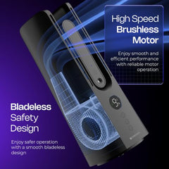 Zebronics Heat Buster 300, Portable Desk Fan, Upto 13h Backup, 3600mAh Rechargeable Battery, 360° Rotatable fan, 4 Speed + 1 Breeze Mode, Wall-Mountable, for Travel, Office, Home (Black)