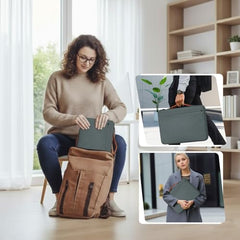 Dyazo 15.6 Inch Laptop Sleeve with Handle & Front Accessory Pocket with Organized Compartments | Soft Interior Padded Protective Case | Compatible for MacBook, HP, Dell, Lenovo, Asus & More (Grey)