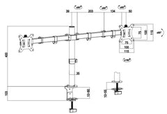 WE CLEVER Heavy duty Dual monitor stand Mount, Height Adjustable desk C clamps & Mounting holes, Full motion Tilt & Swivel Monitor Arms, For 13" - 30 inches computer screens 20kg Each arm (Black)