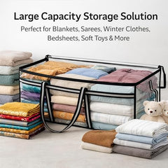 Storite Jumbo Super-Size 81 L Canvas Moisture Proof Heavy Duty Storage Bag | for Toys/Stationery/Blankets/Clothes/Moving Bags MultiPurpose With Strong Reinforced Handles Rectangular Cream (87x26x36 cm)