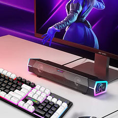 Ant Esports GS170 Gaming Speaker for PC, Stereo 2.0 USB Powered Desktop Speaker with 3.5 mm Aux-in, in-line Volume Control, RGB LED Lights Mini Multimedia Speakers for PC, Laptop, Tablet, Cellphone