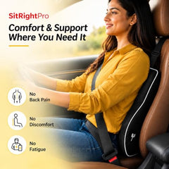 Grin Health Mini Back Support Cushion for Lumbar Support & Back Pain Relief, Backrest for Car Seat, Lower Back Cushion for Office Chair, Driving, Travel Backrest Pillow