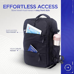 Acer Estilo Premium 15.6 Inch Black Color Backpack I Water Resistent Polyester I Expandable, 2 Zipper Front Pocket, 2 More Compartment for Laptop and Other Accessories I USB Charging I Strolley Strap