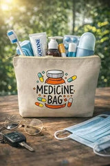 DRUDRAYA Canvas Charger Pouch | Printed Storage Zipper Bag (Pack of 1)