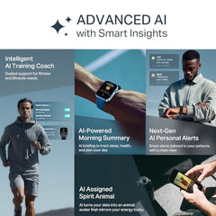 boAt Chrome Endeavour, Premium Metal Body, 1.96”(4.97cm) AMOLED Display,AI Coach Health Insights,Advanced S1 Processor,HRV,VO2 Max,Auto Watchface Refresh, Smart Watch for Men & Women (Fusion Blue)