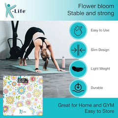 K-Life Digital Weighing Machine for Body Weight | 180 kg Capacity | Digital Body Weight Machine | Strong ABS Build | Step-On Technology | Electronic Bathroom Scale | Accurate Weight Measurement
