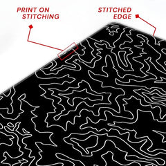 White Topographical XXL Gaming Deskmat 900x450mm – Extended Mousepad for PC