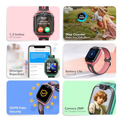 imoo Watch Phone Z1, 4G Smart Watch for Kids with Real-Time HD Video & Phone Call, Smart Watch for Girls with Real-Time GPS Location, Smartwatch for Boys with IPX8 Water Resistance (Pink)