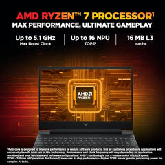 HP Victus, AMD Ryzen 7 260, 8GB RTX 5050 Gaming Laptop,(24GB DDR5,1TB SSD) 144Hz,IPS,300 nits,15.6'(39.6cm) FHD, Win11,M365 Basic(1 year) Office24, Mica Silver, 2.29kg, RGB, Enhanced cooling, fb3185AX