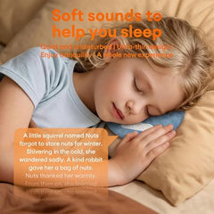 Bluetooth Pillow Speaker for Sleeping, Slim Wireless Bed Speaker with Fabric Surface, Built-In Controls and Rechargeable Design for Music, Podcasts, Audiobooks and Relaxing Audio, Blue
