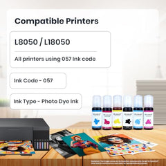 Splashjet 011/012 Compatible Refill Ink for Epson L8180 / L8160 Printer – Compatible Ink Bottle for Epson 011/012 Ink Code (70gm x C/M/Y/BK/PB/GY) Ink Bottle – 502373
