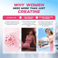 Wellcore Creatine Monohydrate For Women (33 Servings, Cranberry Crush)