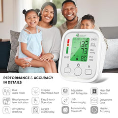 D MEDICARE Fully Automatic Digital Blood Pressure Monitor for Home Use | One Touch Operation, Smart Voice Function, Dual Power Option, Dual User Memory Storage