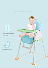 SYGA High Chair for Baby Kids,Safety Toddler Feeding Booster Seat Dining Table Chair with Wheel and Cushion(Green)