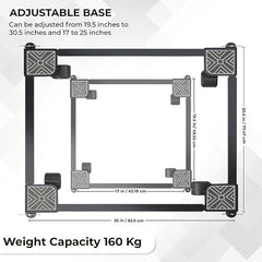 Robustt Washing Machine Stand (5kg to 12kg) - Adjustable Metal Trolley with Wheels for Home with 4 Anti Vibration Rubber Grips- Stands Upto 180 Kg Weight, Also Suitable for Dishwasher, Air Cooler
