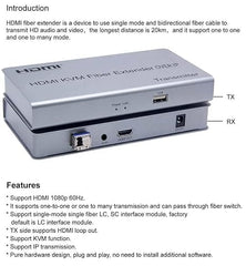 XIKKART 60M HDMI Extender Repeater Transmitter/Sender + Receiver Over Cat5 / Cat6 Upto 60 Meters (60M Extender Over Single CAT5/6 Cable) Supports 3D & Full HD1080p for TV Projector, HDTV, DVR
